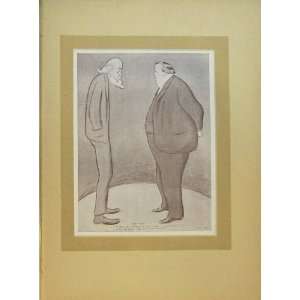 1921 Max Beerbohm Sir Oliver Lodge Ray Lankester Print 
