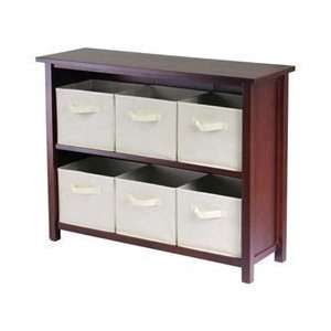  Verona 2 Section W Storage Shelf With 6 Foldable Beige 
