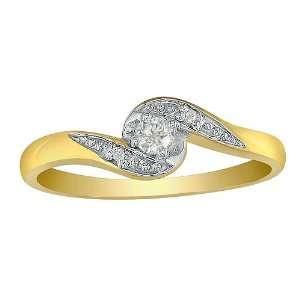  Bypass Diamond Promise Ring in 10K Yellow Gold .07ct tw 