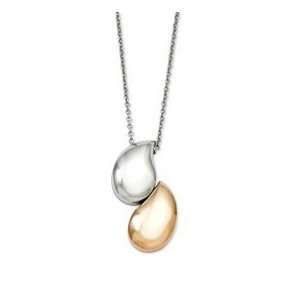  Stainless Steel Rose Gold plated & Polished Teardrop 18in 