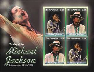 MICHAEL JACKSON IN MEMORIAM 1958 2009 Stamps GAM0921SH  