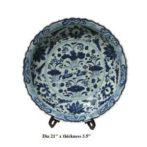  Chinese Blue White Porcelain Flower Plate Ass729