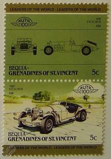 Auto 100 Car Stamps 1968 EXCALIBUR (USA) Collectors  