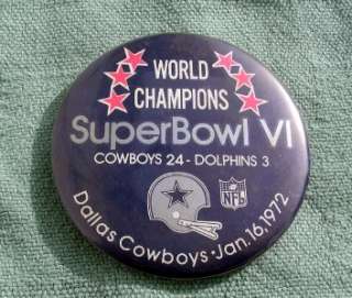 World Champions 1972 SuperBowl VI Cowboys Dolphins PIN  