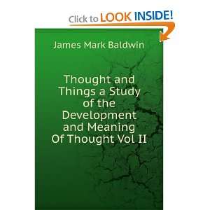   Development and Meaning Of Thought Vol II James Mark Baldwin Books