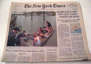 NEWSPAPER THE NEW YORK TIMES AUGUST 30 2005 KATRINA  