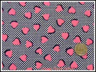 OOP 1990s Valentine Tossed Pink Hearts Fabric  