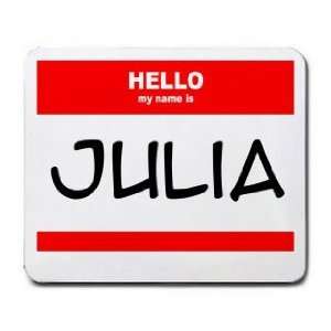  HELLO my name is JULIA Mousepad