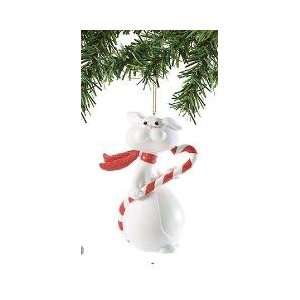  Department 56 9 Lives White Cat with Candy Cane Ornament 