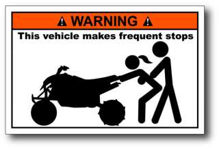 Quad Frequent Stops Sticker Decal Banshee YFZ450 Raptor  