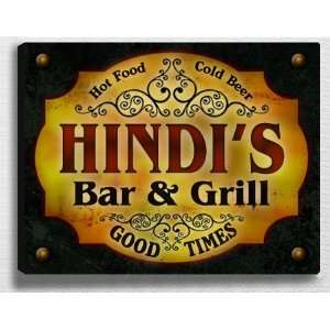  Hindis Bar & Grill 14 x 11 Collectible Stretched 