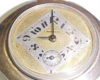 Super Rare Technos Art Deco Timely Swiss Pocket Watch Diamond  