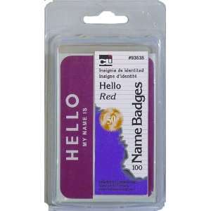   Hello My Name Is   Red   100/Box, 93535