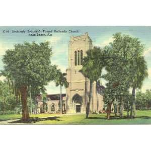  1950s Vintage Postcard Bethesda Church Palm Beach Florida 