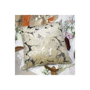  [Silver Beige Rose] Decorative Pillow Cushion / Floor 