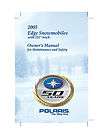 Polaris Snowmobile Owners Manual Edge with 121 Track 2005