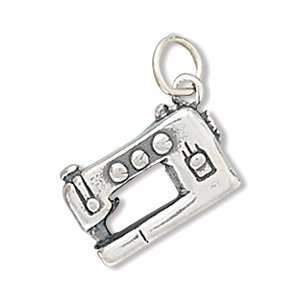  9x14.5mm Sewing Machine Charm .925 Sterling Silver 