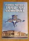 florida panthers pocket schedule 1998 99 NHL