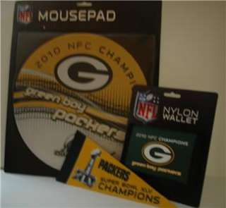 NFL Green Bay Packers Super Bowl CHAMPS Wallet Mouse Pad Mini Pennant 