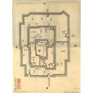  1607 map of Castles, Japan, Sunpujo Shizuoka shi