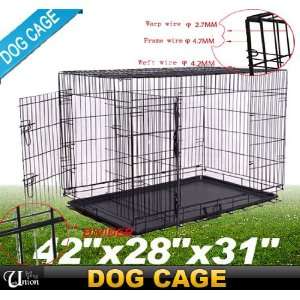  Frugah New 42 Folding Pet Dog Cage Crate Portable 2 Door 