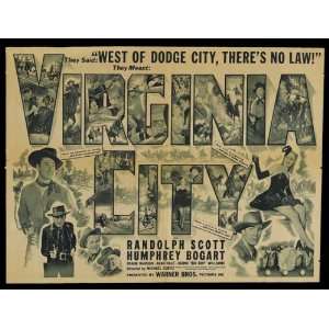  Virginia City   Movie Poster   11 x 17