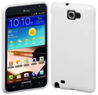 WHITE GLOSS TPU CASE FOR SAMSUNG GALAXY NOTE AT&T LTE i717 