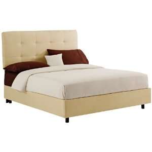  Oatmeal Microsuede Tufted Bed (Full)