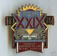 Super Bowl XXIX Pin NFL Football 49ers Joe Robbie Miami  