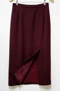 Front Slit~ TALBOTS Burgundy Wool Skirt Womens Size 10  