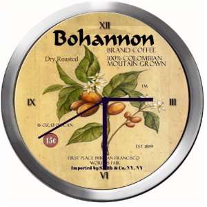  BOHANNON 14 Inch Coffee Metal Clock Quartz Movement 