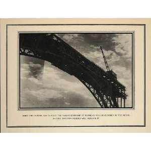   Railroad Bridge Kichkass Russia Bourke White   Original Halftone Print