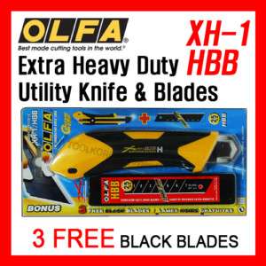 OLFA 25mm Rubber Grip Utility Knife & Blades XH 1/HBB  