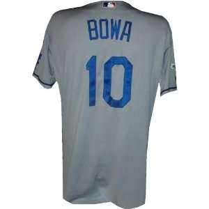 Larry Bowa #10 2008 Dodgers Game Used Road Grey Jersey w/50th 