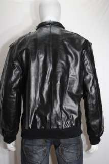 New Mens Vintage Leather Black MEMBERS ONLY Jacket XL  