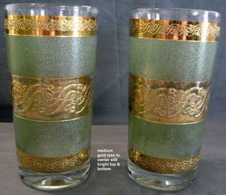   Hocking Starlyte 6/10 oz. Glassware Green 22K Gold 