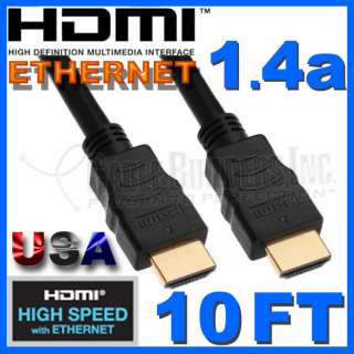   SPEED HDMI CABLE WITH ETHERNET 1.4 BLURAY HDTV PS3 XBOX 360 ELITE 1.4a