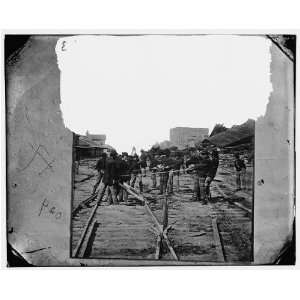   ,Georgia. Shermans men tearing up railroad track
