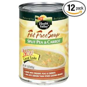 Health Valley Split Pea And Carrot Soup, 15 Ounce Cans (Pack of 12 
