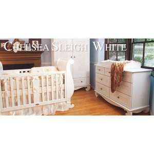 Bratt Decor Chelsea 4 Piece Kids Sleight Crib Set in White 