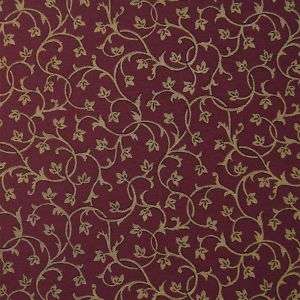 GOLDEN FLORAL VINE ON SOLID COLOR WOVEN UPHOLSTERY 2424  