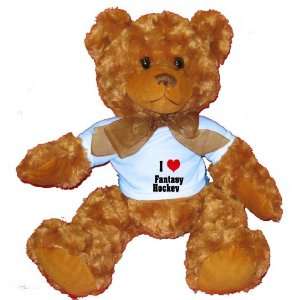  I Love/Heart Fantasy Hockey Plush Teddy Bear with BLUE T 