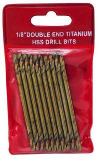 10pc 1/8 Double End Bits HSS Titanium Tools Drill  