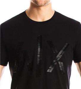Authentic NWT Armani Exchange AX Men Beaded Tee T Shirt Top Black 