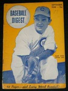 BASEBALL DIGEST September 1946 Hank Wyse (Cubs) Cover  