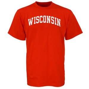  Wisconsin Badger T Shirt  Wisconsin Badgers Cardinal Arch Logo 