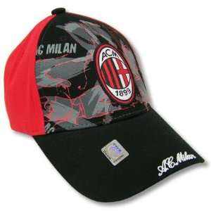 AC MILAN SOCCER OFFICIAL LOGO ADJUSTABLE CAP HAT  Sports 
