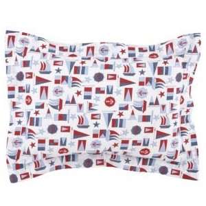  Kids Bedding White with Red Trim Quilted Sham, Bl Nautical 