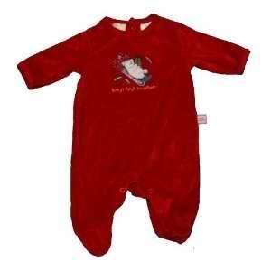   First Christmas, Red Holiday Winter Romper Dress 
