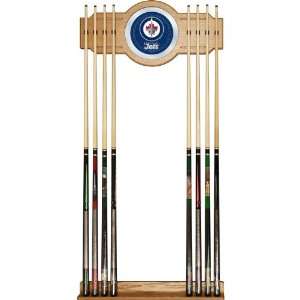 NHL Winnipeg Jets 2 piece Wood and Mirror Wall Cue Rack   Game Room 